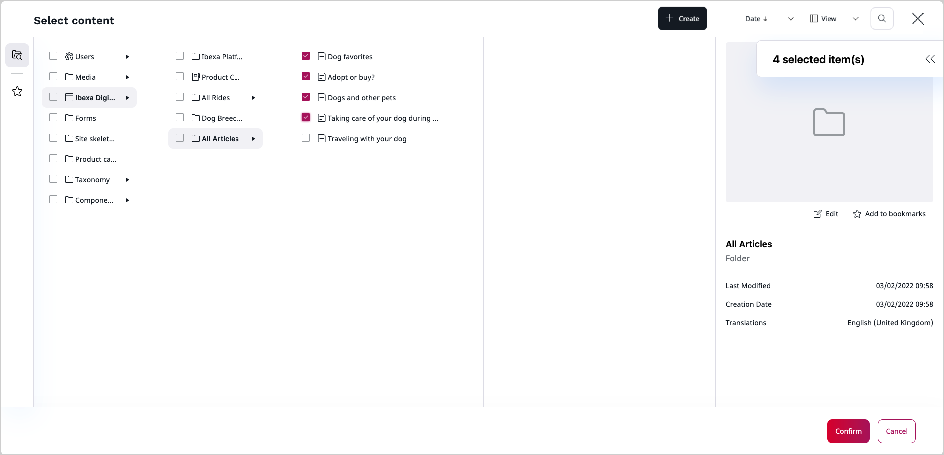 Selecting Articles for the Schedule Block